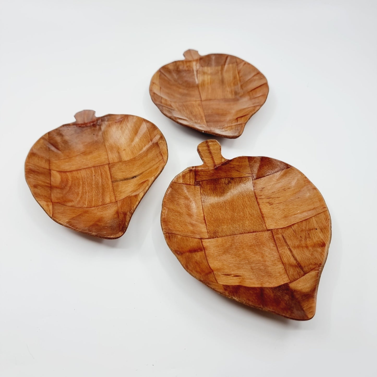 Plat à tapas en bois - feuille (3 pièces)