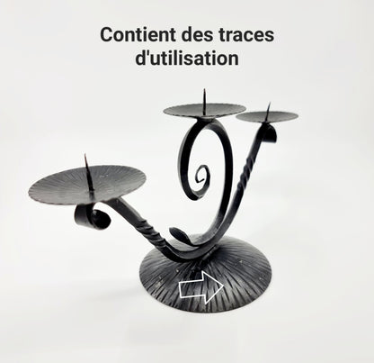 Chandelier à 3 branches en fer forgé