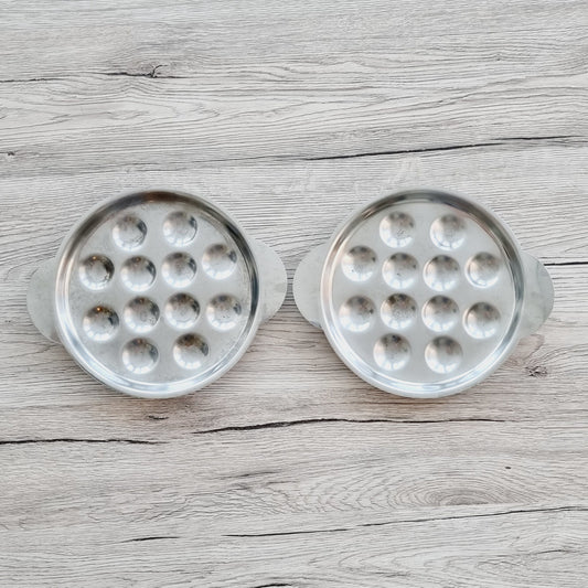 Assiette à escargots en inox - 12 trous (2 pièces)