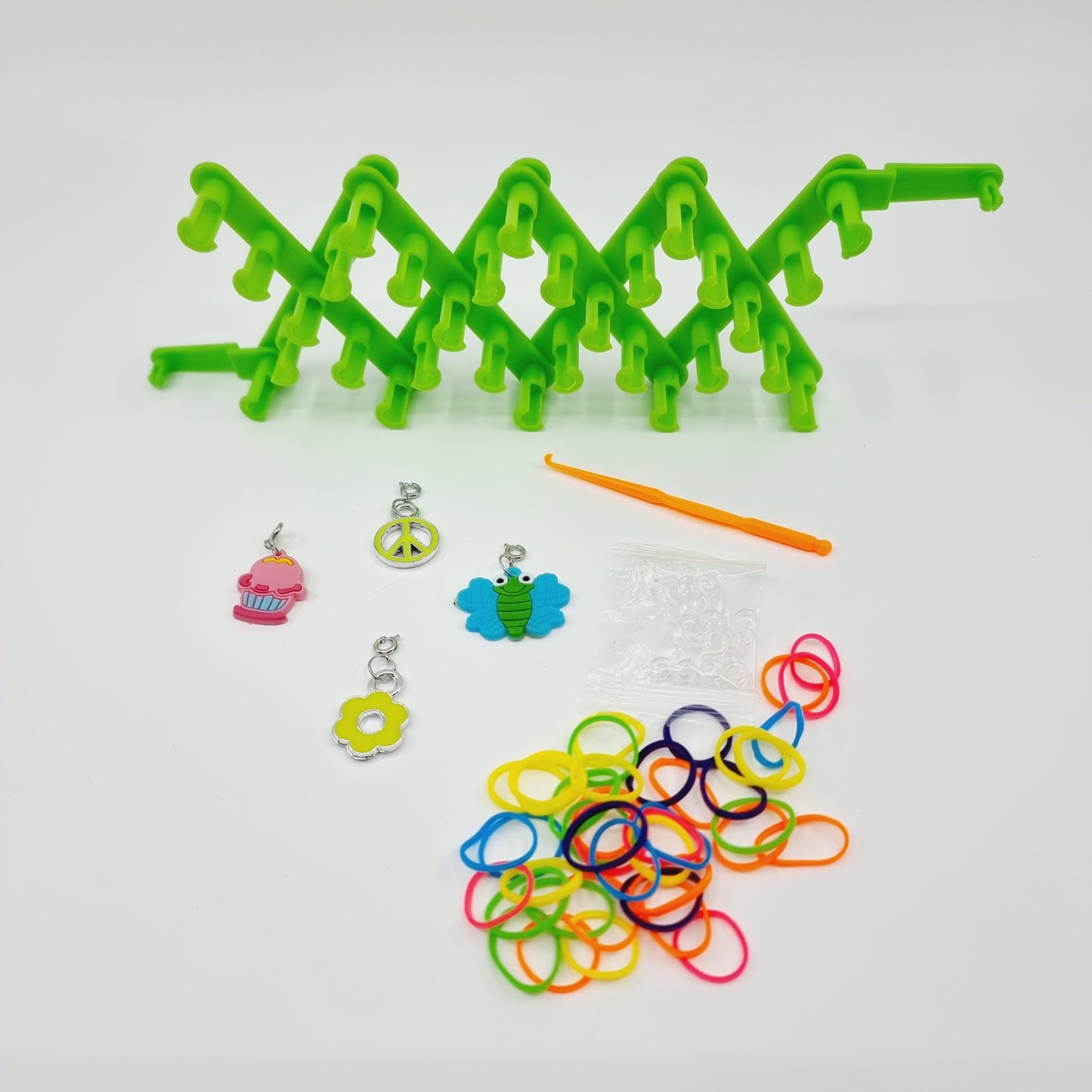 Bracelets arc-en-ciel, Rainbow Loom - Fluo