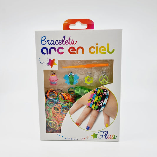 Bracelets arc-en-ciel, Rainbow Loom - Fluo