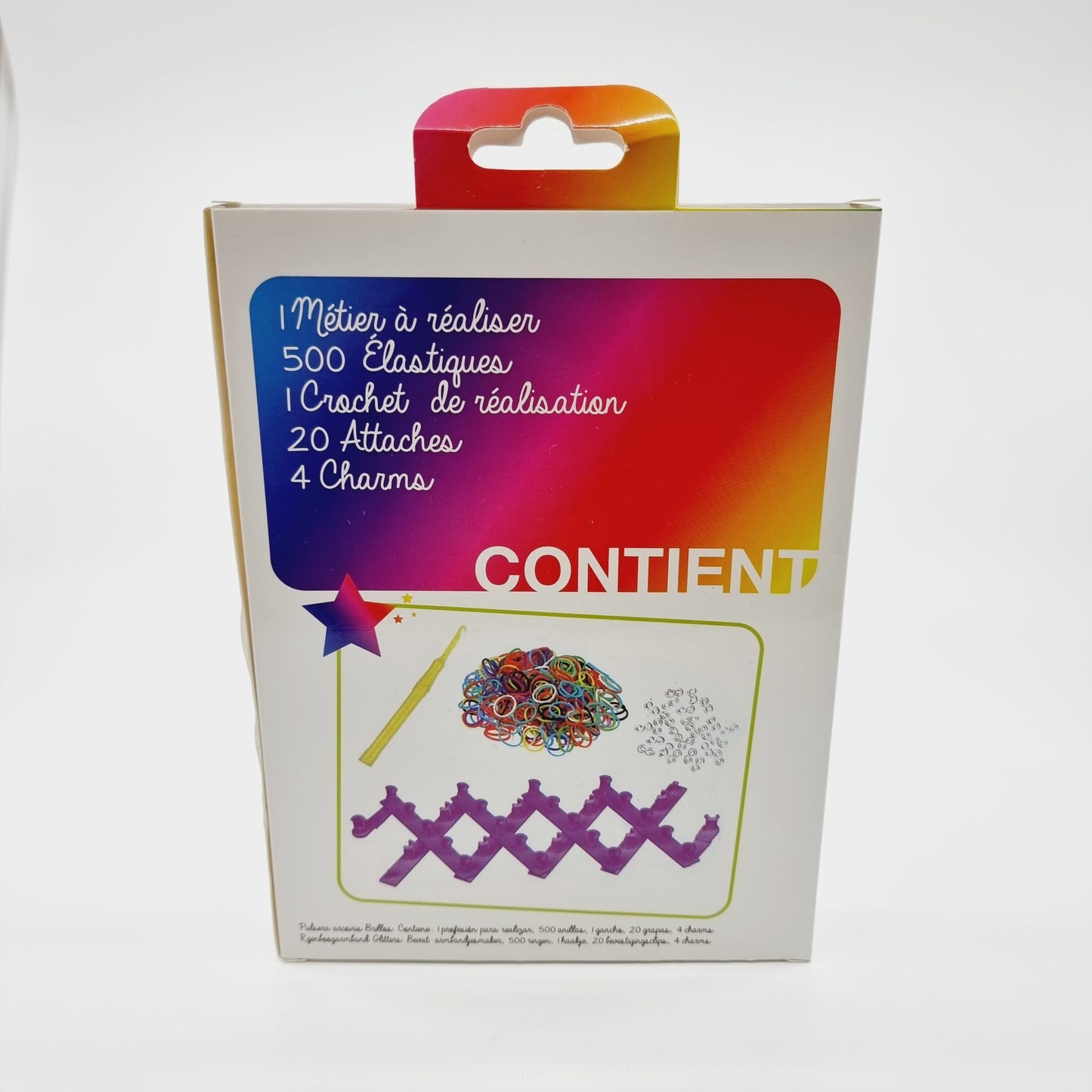 Bracelets arc-en-ciel, Rainbow Loom - Paillettes