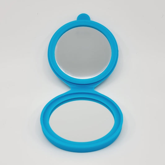 Miroir de poche en silicone - bleu