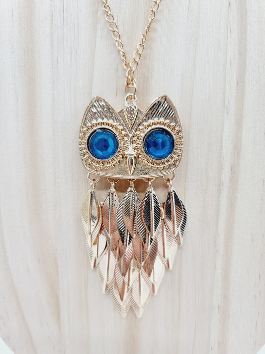 Collier doré - Hibou