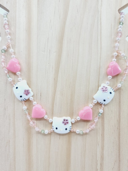 Collier en perles - Hello Kitty