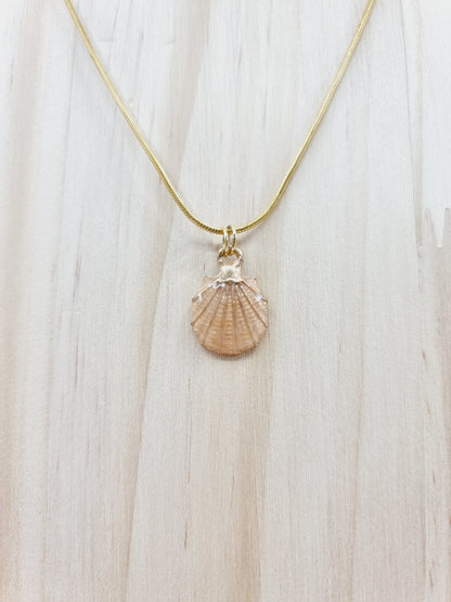 Collier & boucles d'oreilles - coquillage rose