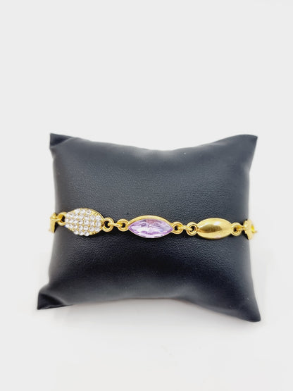 Collier, bracelet & boucles d'oreilles - perles mauve