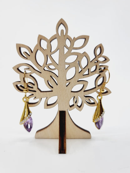 Collier, bracelet & boucles d'oreilles - perles mauve