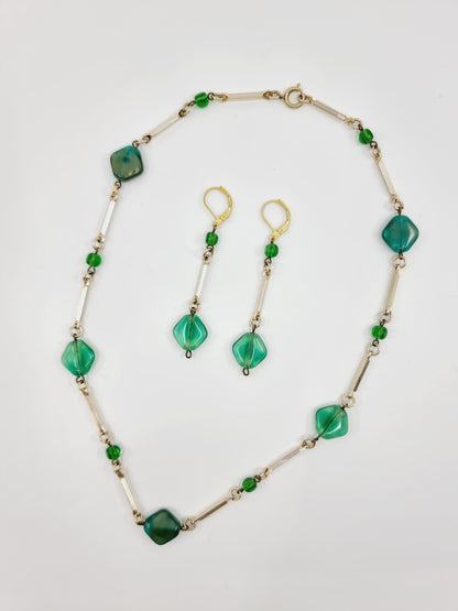 Collier & boucles d'oreilles - Ambre