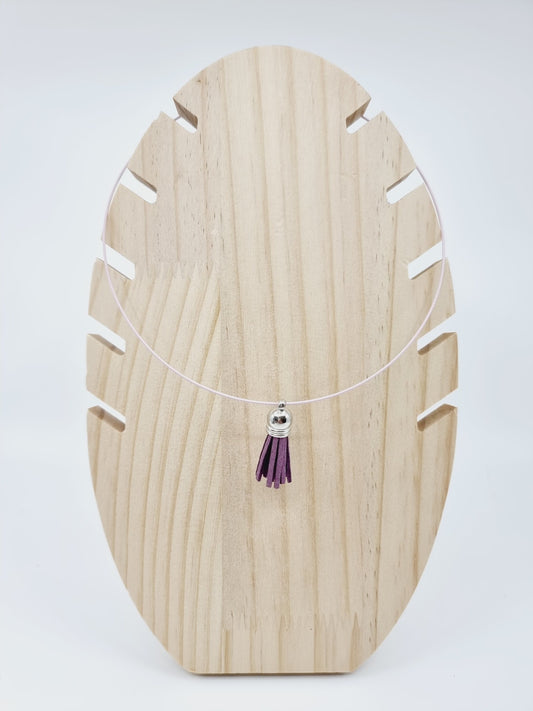 Collier cerceau - Pompon mauve