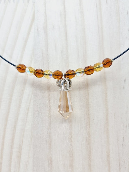 Collier cerceau - Couronne en cristal