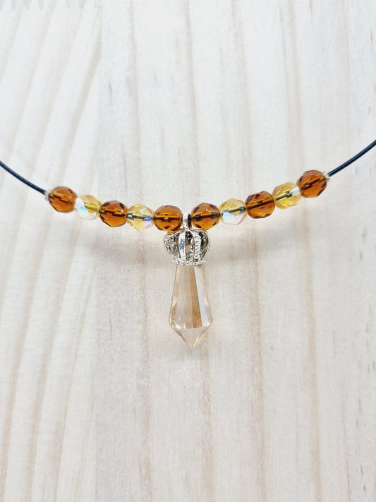Collier cerceau - Couronne en cristal