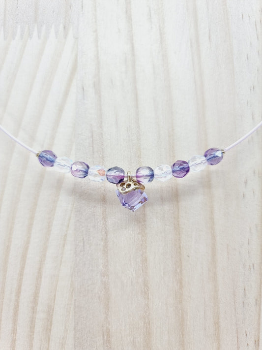 Collier cerceau - Cristal violet