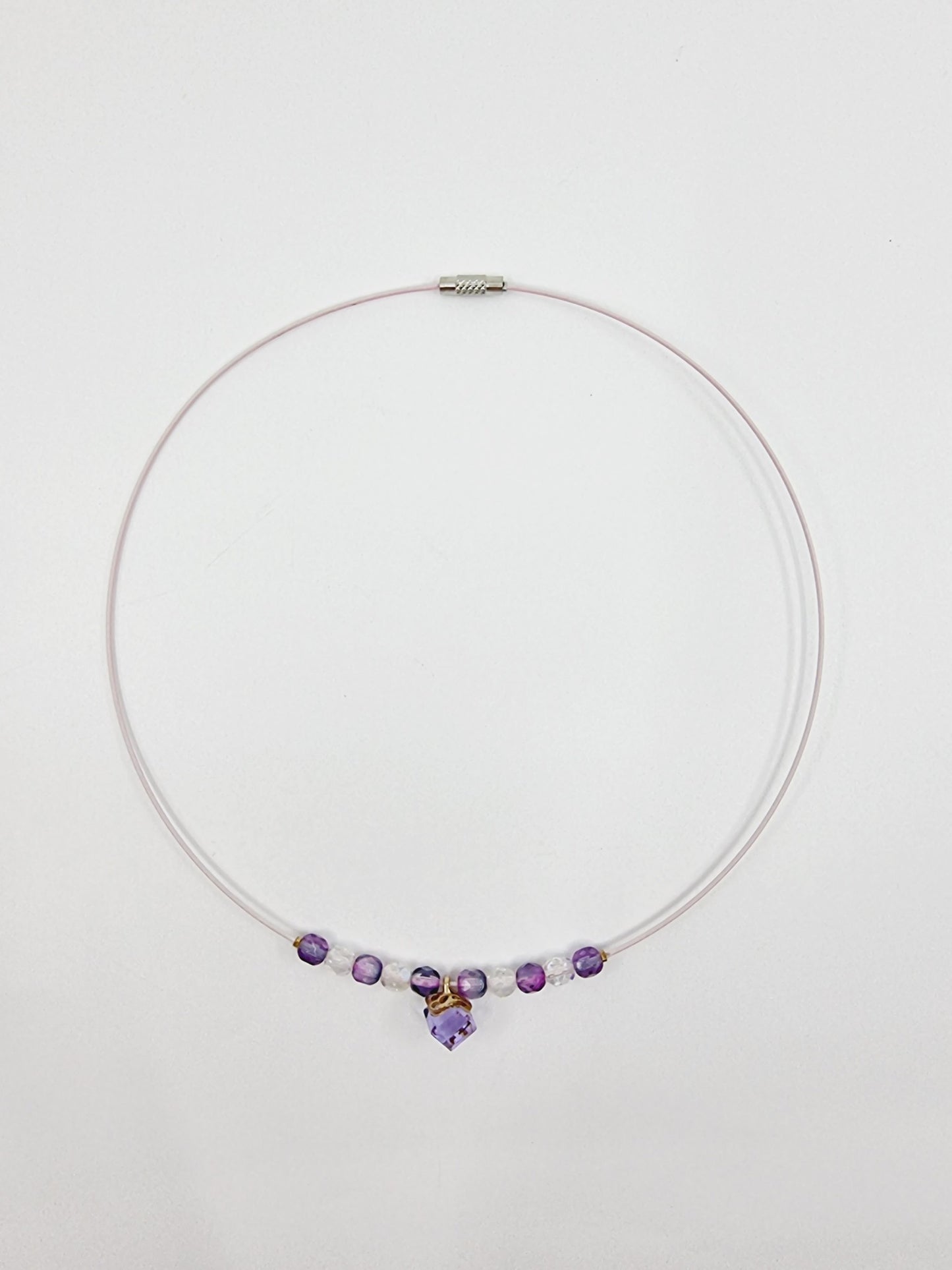 Collier cerceau - Cristal violet