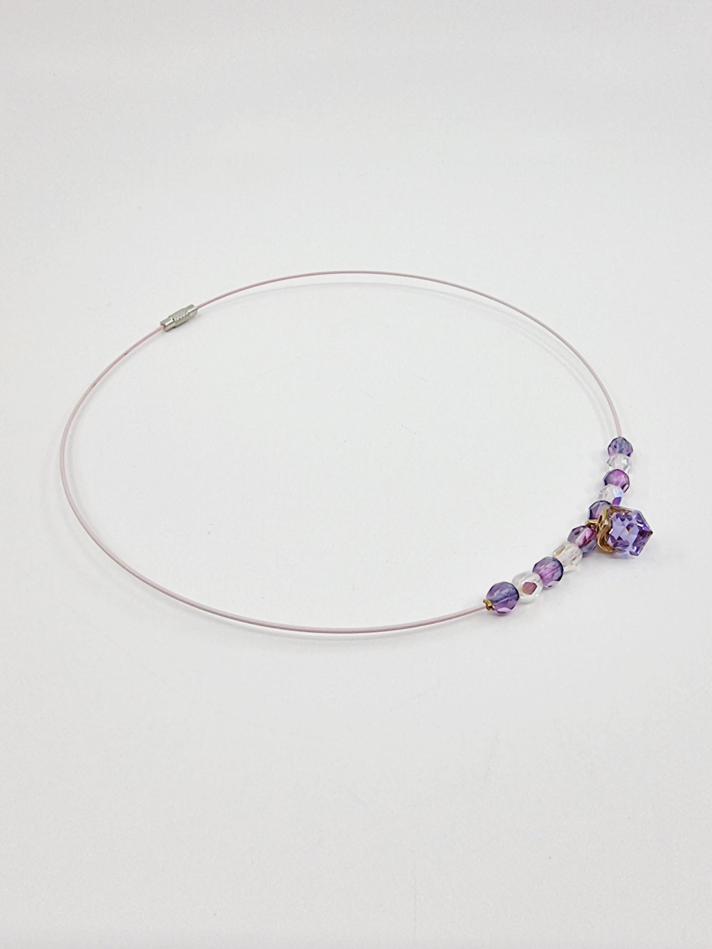 Collier cerceau - Cristal violet