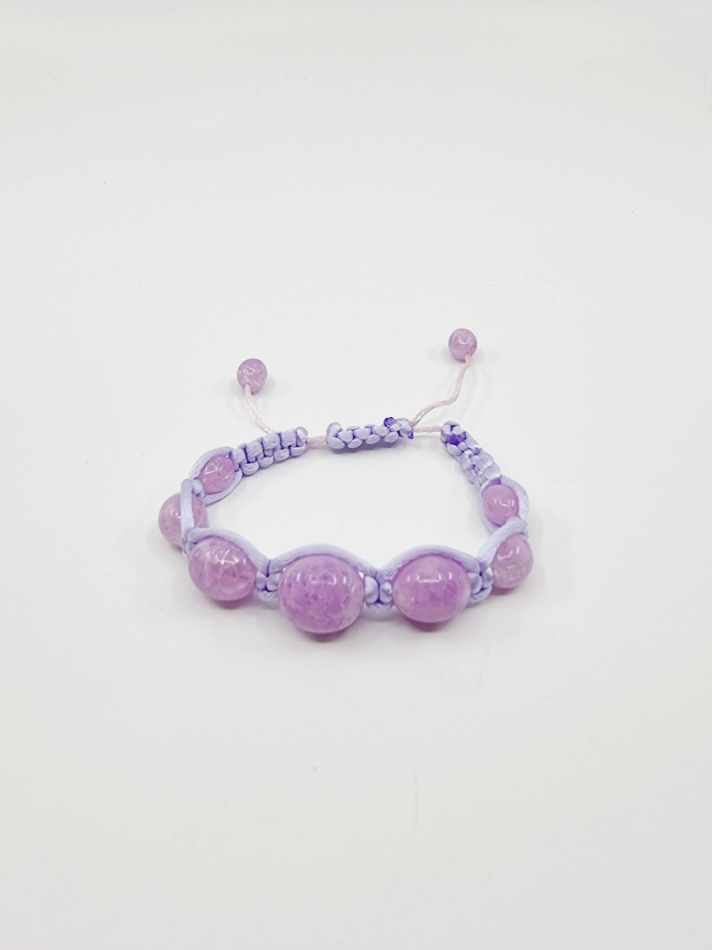 Collier cerceau, bracelet & boucles d'oreilles - perles couleur parme