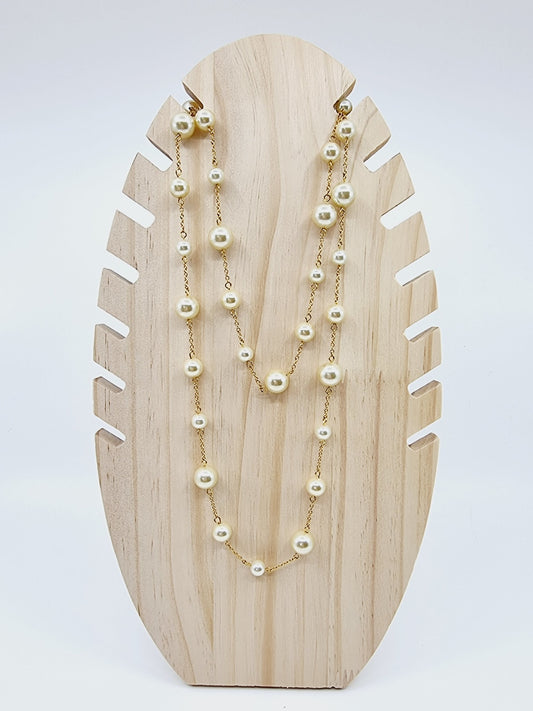 Collier long doré - Pearl