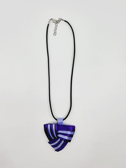 Collier en tissu bicolore - violet/mauve