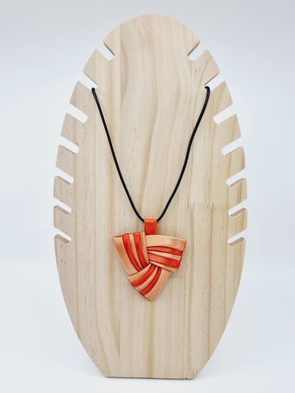 Collier en tissu bicolore - orange/saumon