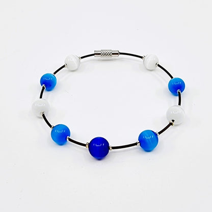 Bracelet cerceau - bleu/blanc