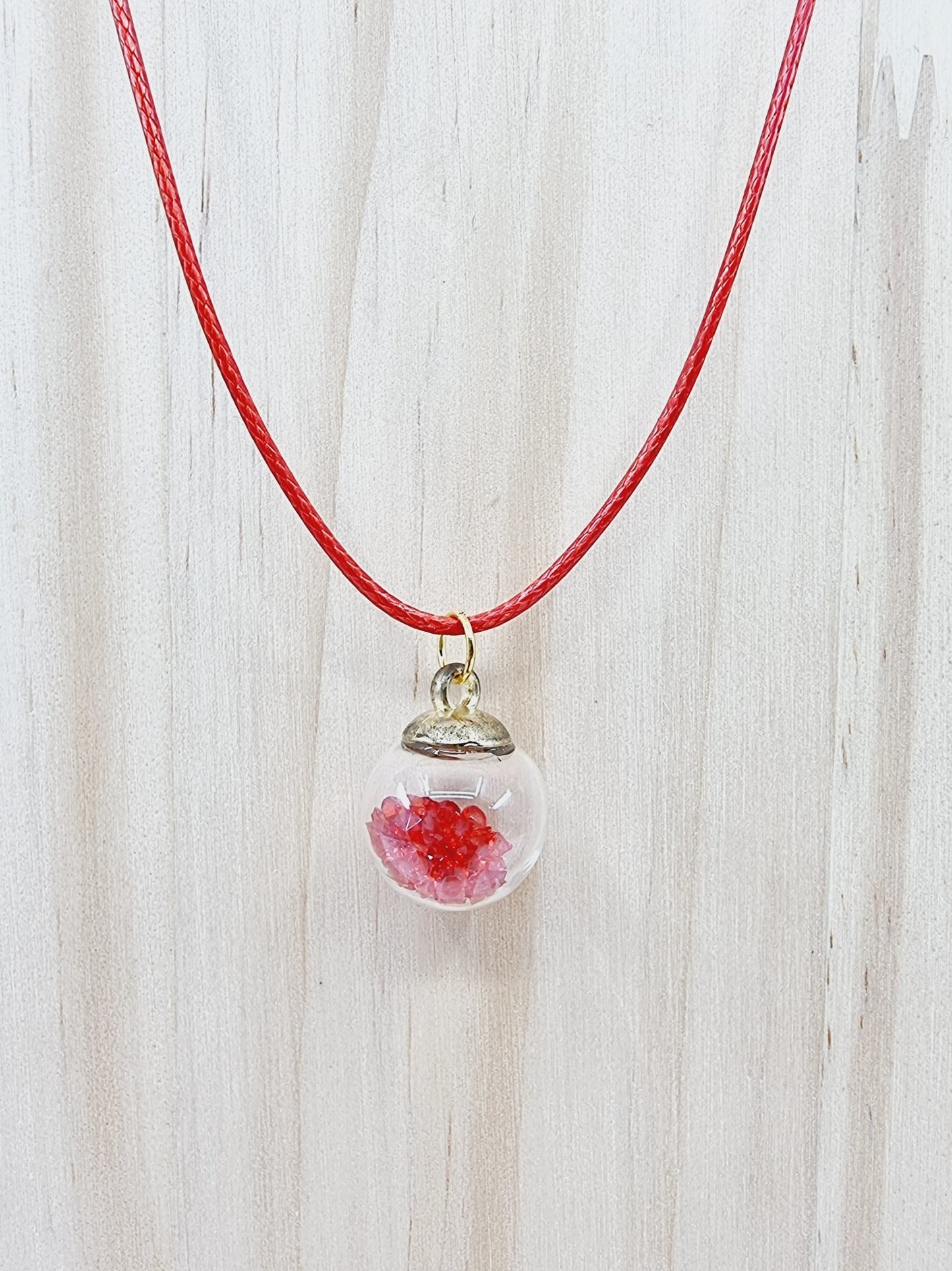 Collier boule - rouge