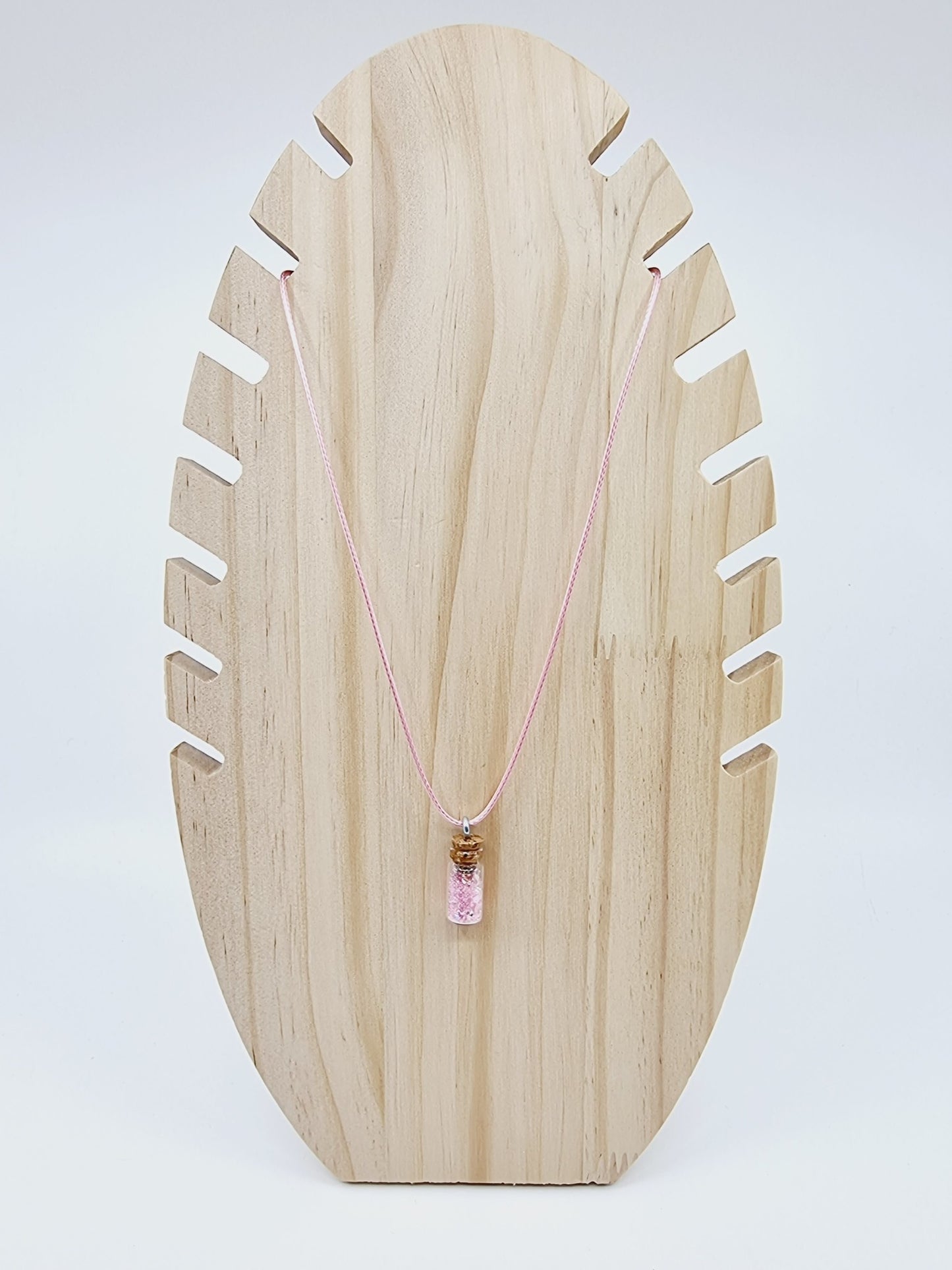 Collier fiole - rose pâle