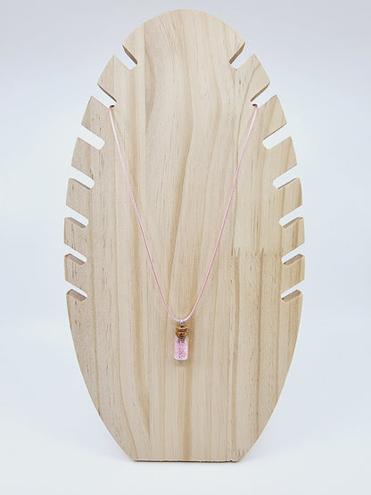 Collier fiole - rose pâle