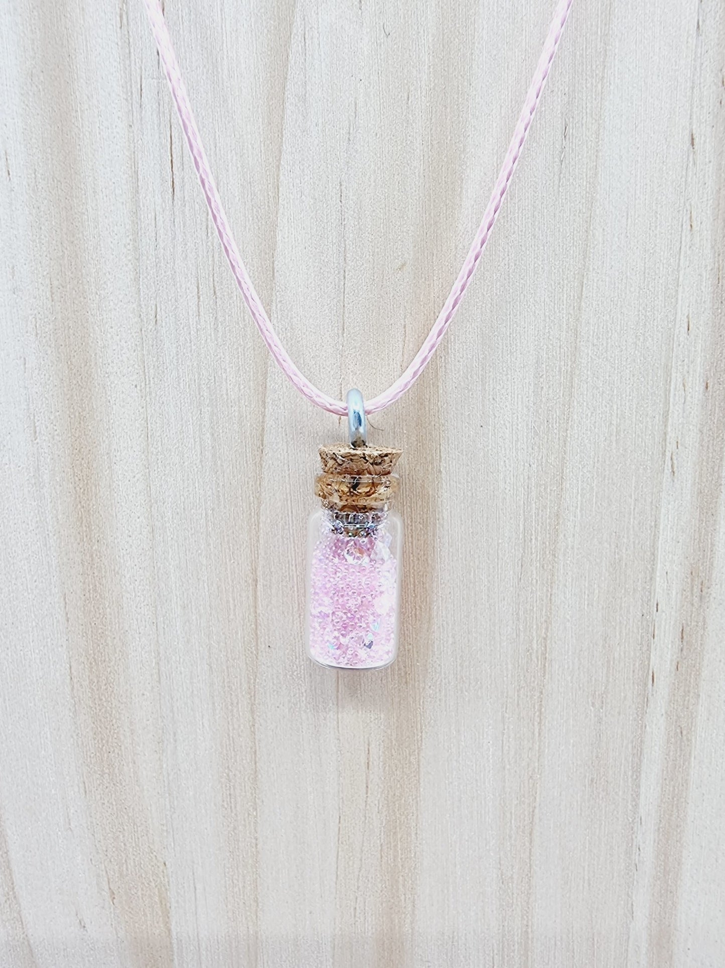 Collier fiole - rose pâle