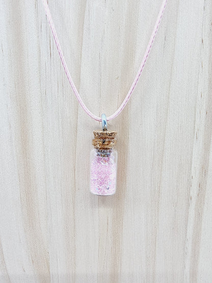 Collier fiole - rose pâle