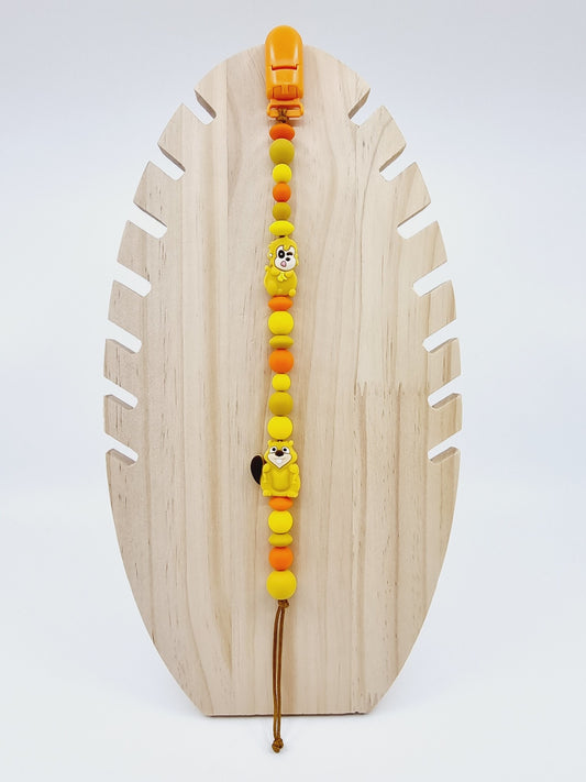 Attache-tétine - Singe/Castor