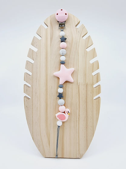 Attache-tétine - Etoile/Flamant