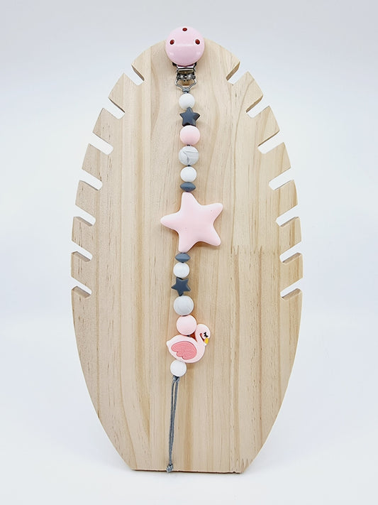 Attache-tétine - Etoile/Flamant