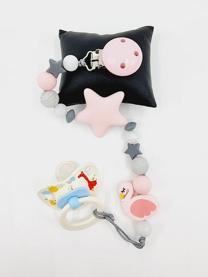 Attache-tétine - Etoile/Flamant