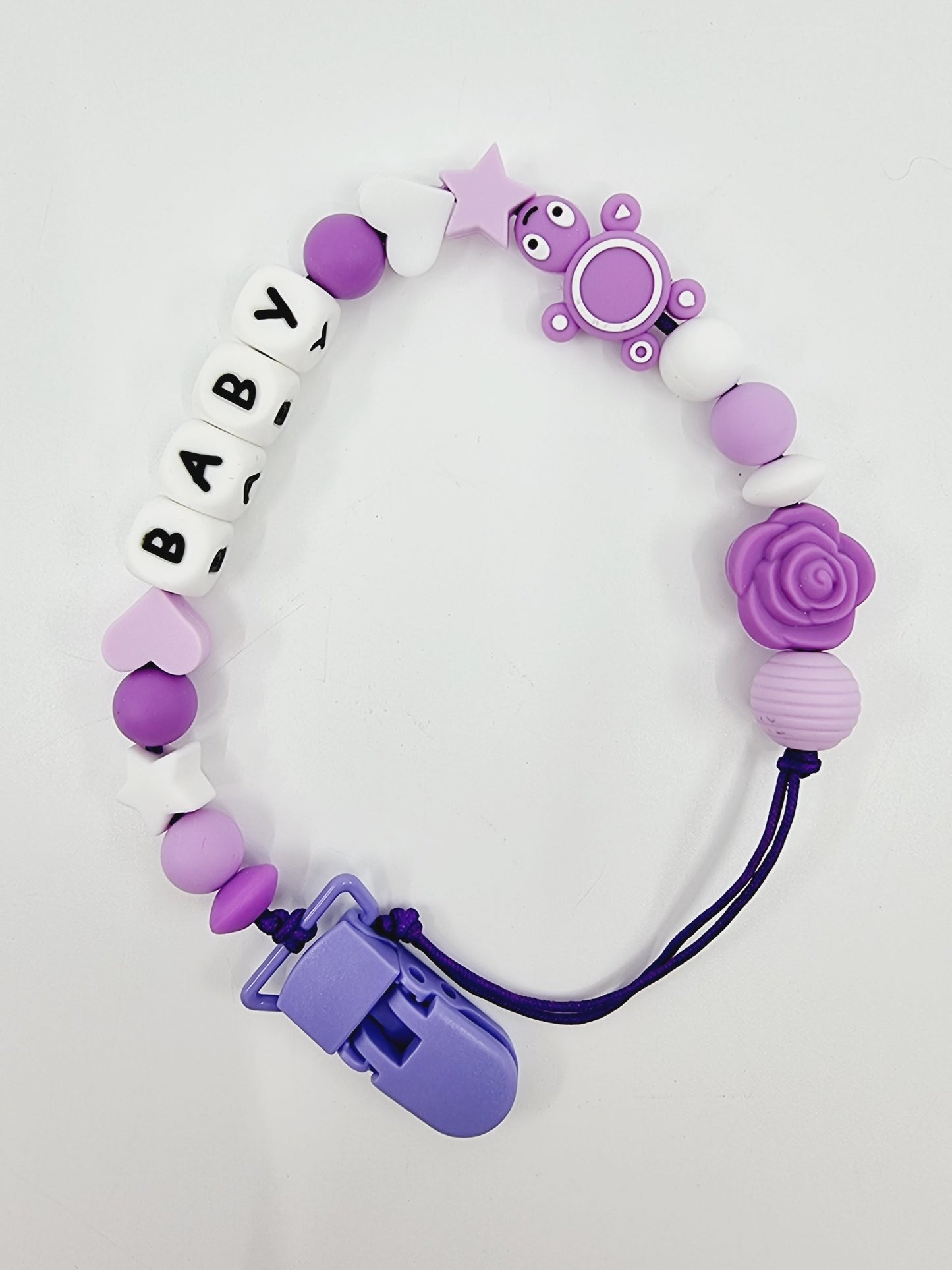 Attache-tétine - Tortue/Rose/BABY