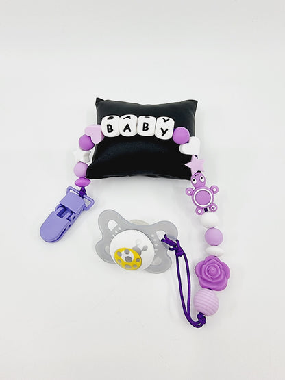 Attache-tétine - Tortue/Rose/BABY