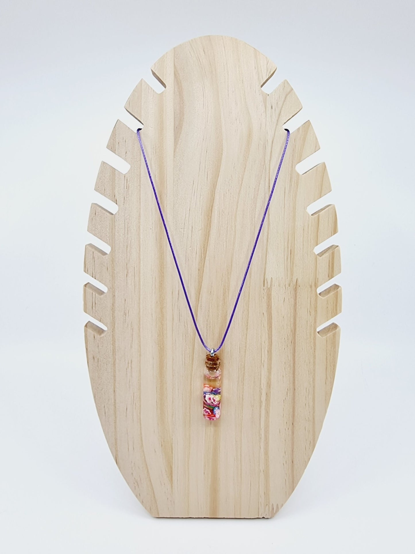 Collier fiole - fleurs