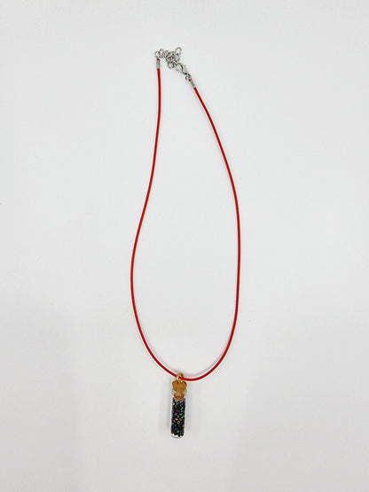 Collier fiole - noire irisée