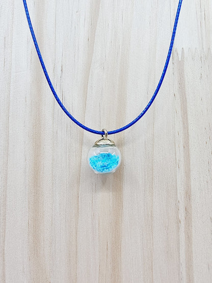 Collier boule - étoiles sky blue