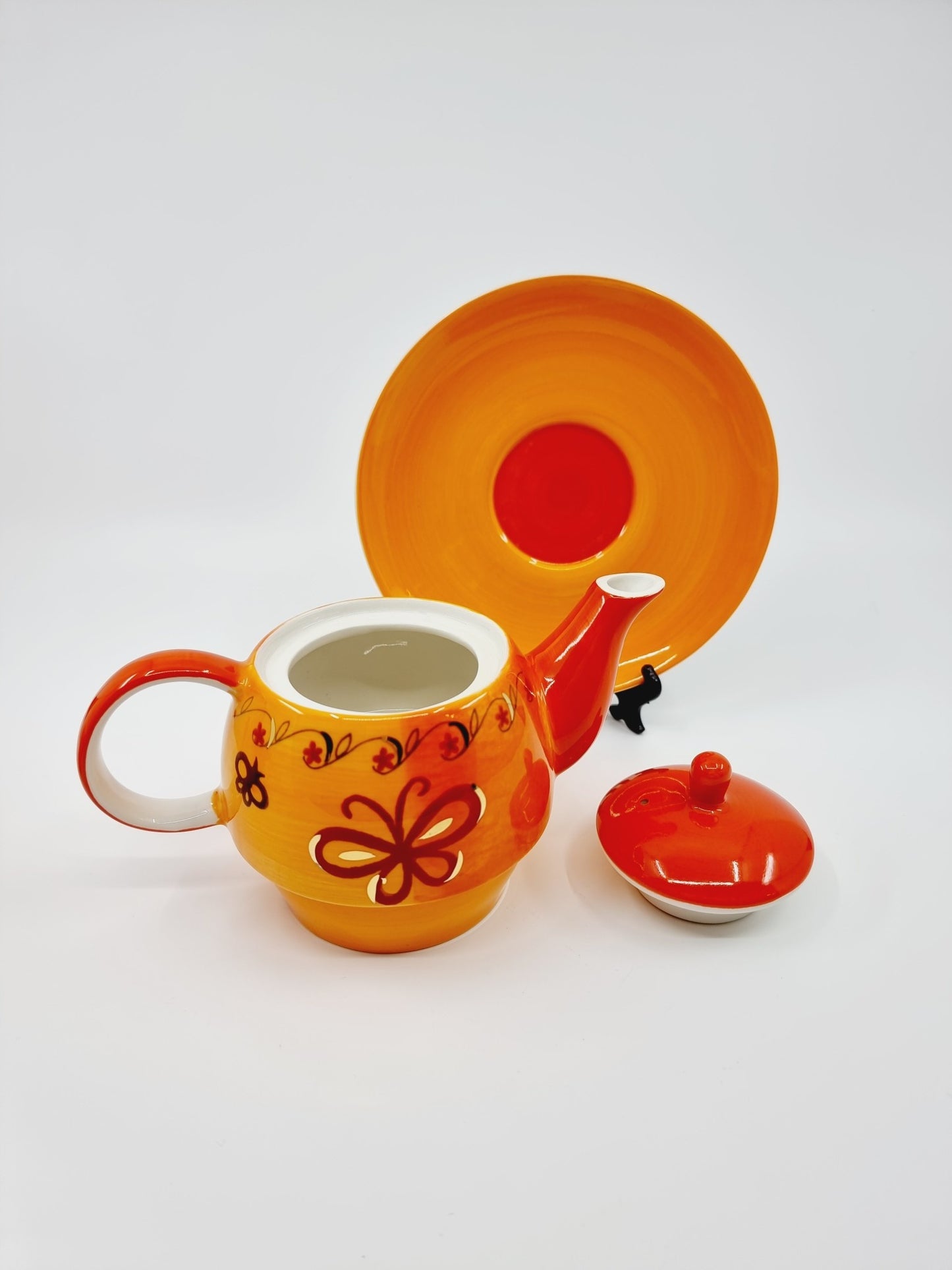 Théière avec soucoupe & tasse - Papillon