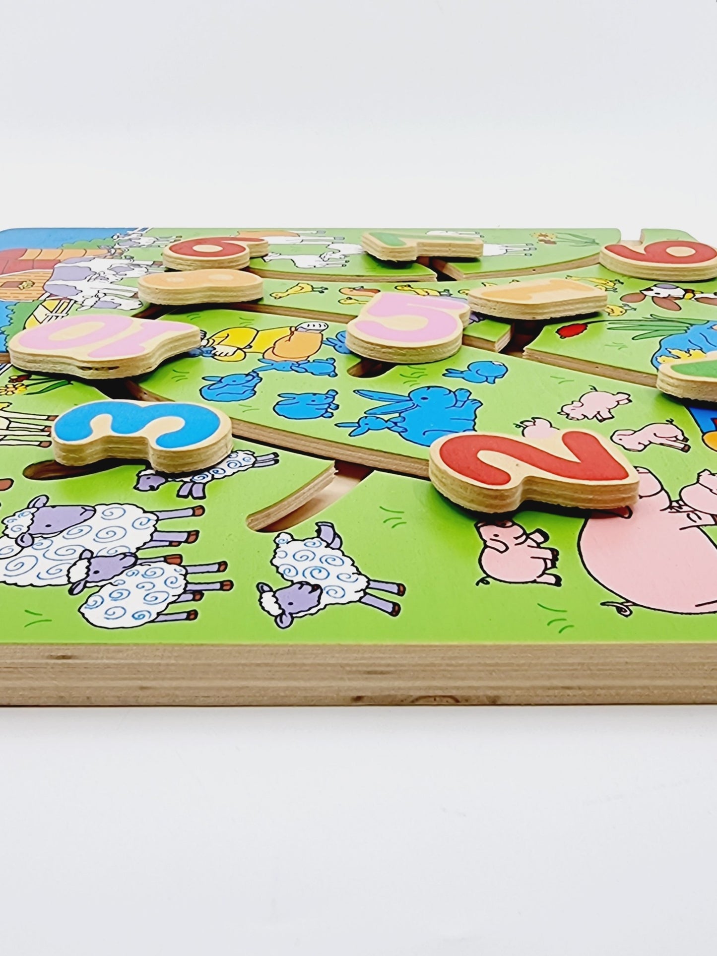 Labyrinthe en bois - Chiffres et animaux de la ferme