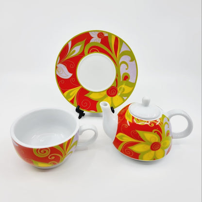 Théière avec soucoupe & tasse - Royaume des saveurs