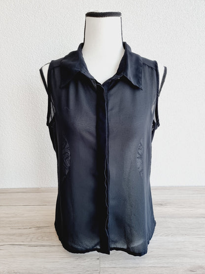 Chemisier sans manches avec dentelle (SIZE : 38)
