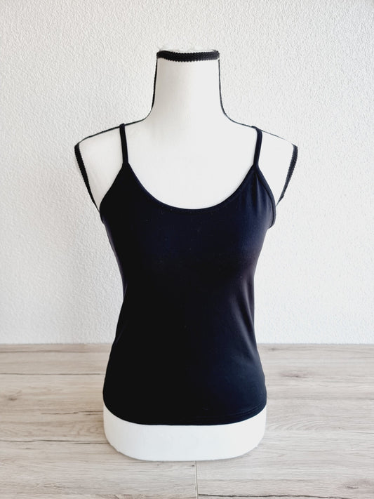 Top noir simple à bretelles fines (SIZE : XS)