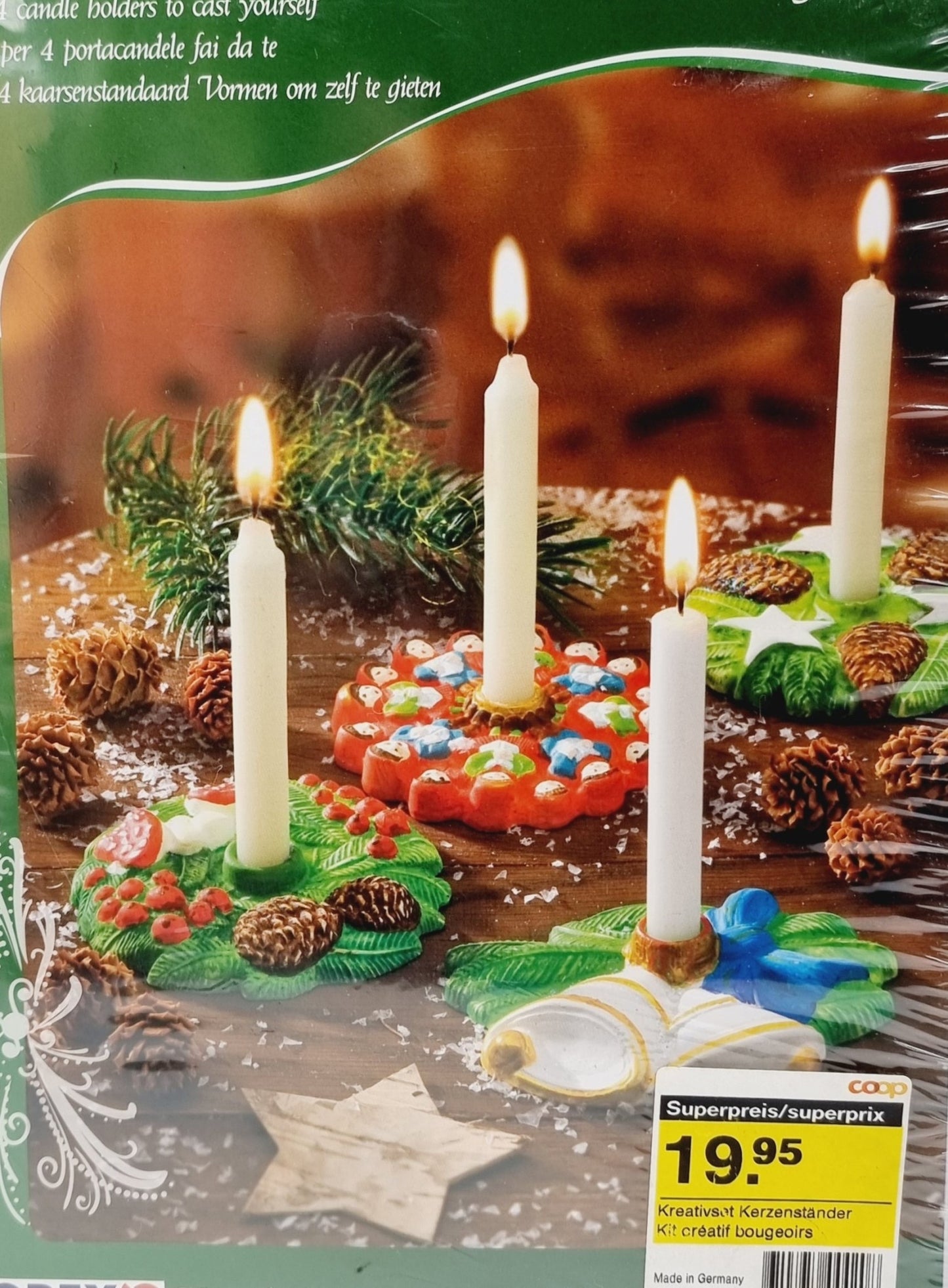 Kit créatif de 4 bougeoirs à mouler soi-même