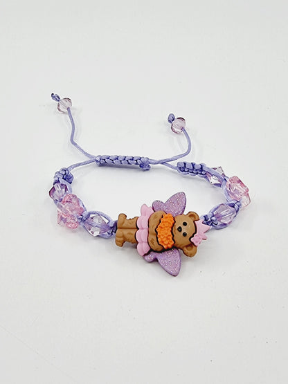 Bracelet - mauve/ours papillon