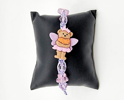 Bracelet - mauve/ours papillon
