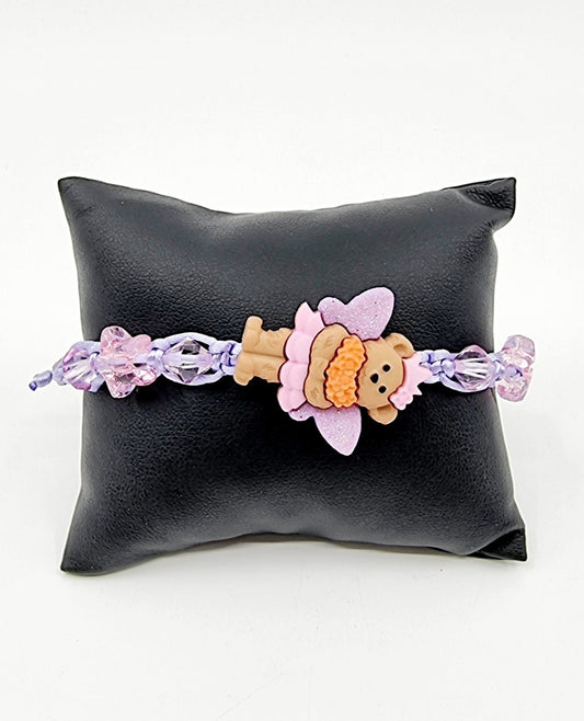 Bracelet - mauve/ours papillon