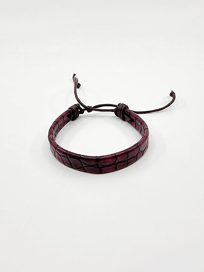 Bracelet en cuir imitation croco