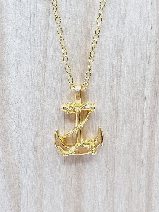 Collier ancre - doré