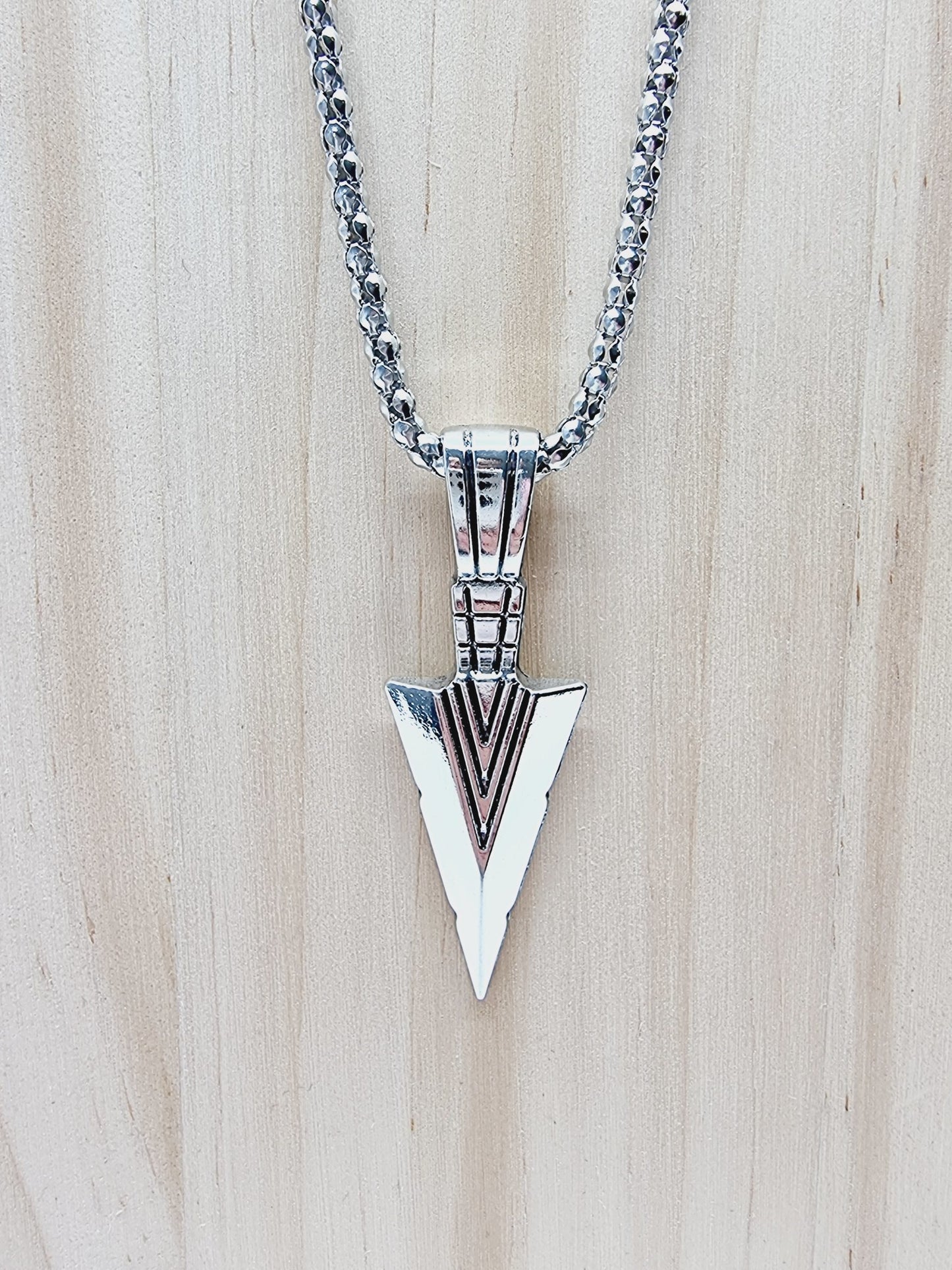 Collier flèche - argenté